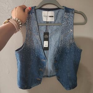 Fashion Nova Denim Vest Size Medium